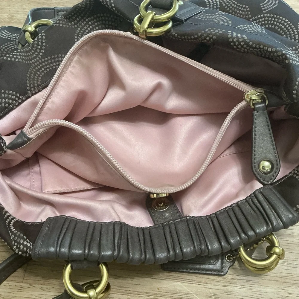 COACH ASHLEY DOTTED OP ART SHOULDER BAG
